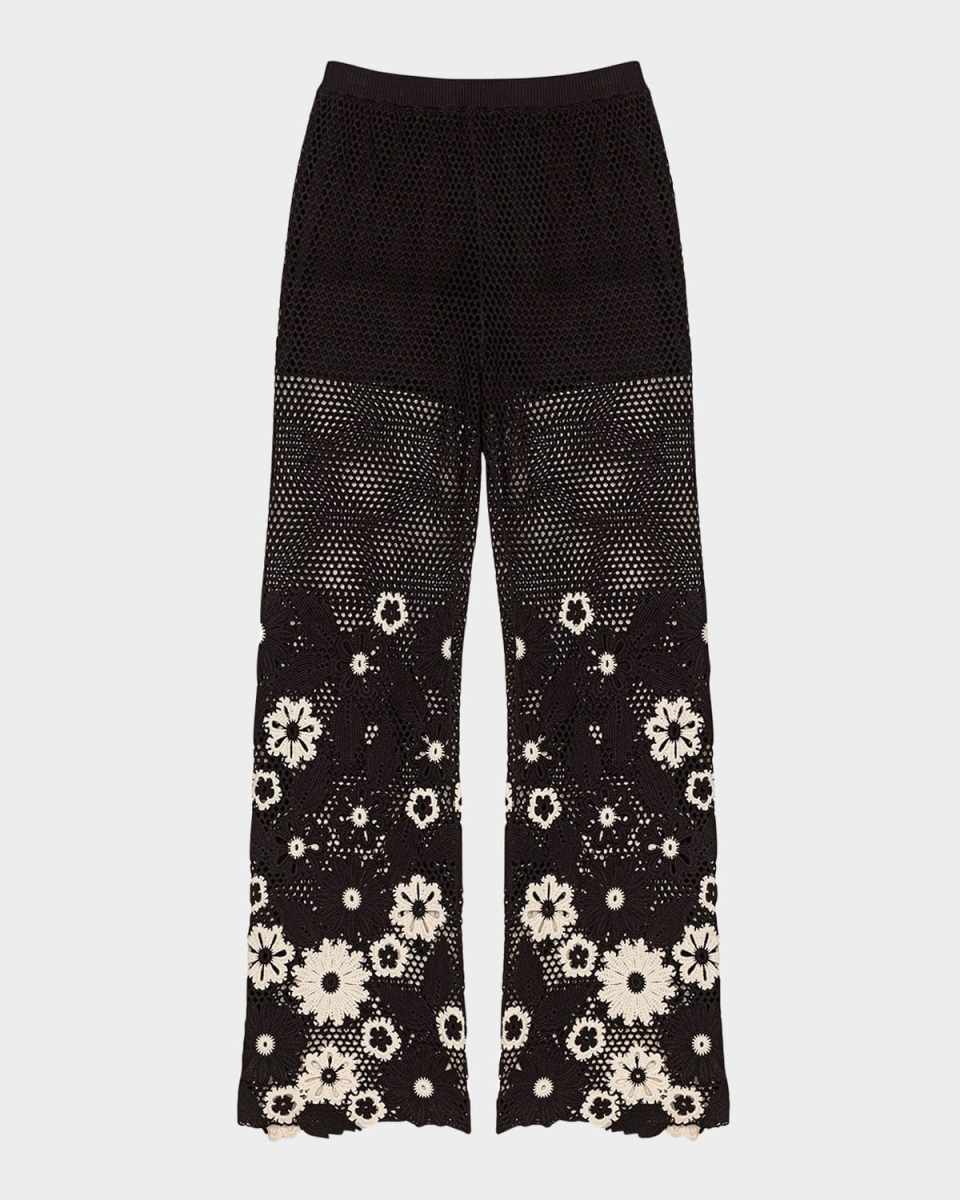 Pochetty Floral Crochet Pants